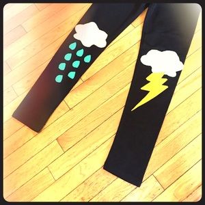 ModCloth Stormy Patch Leggings, M