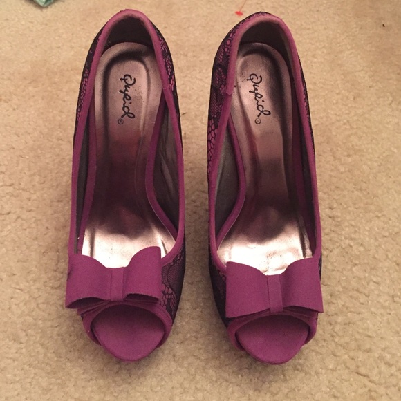 Purple lace heels