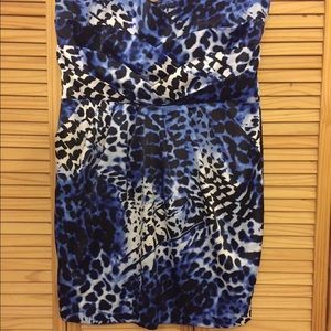 Blue Cheetah Print Party Dress