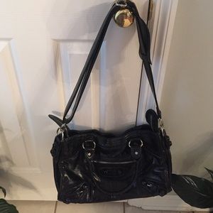Black motorcycle bag
