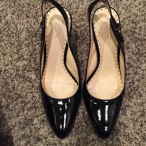 Coach black patent heels