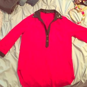 Red and black dress shirt