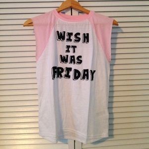 Pink and white muscle tee