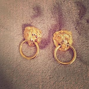 Lions head earrings