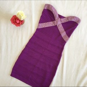 Space-dye Knit Strapless Bodycon Dress