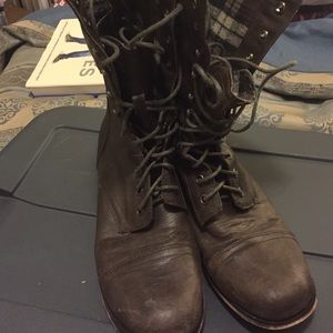 Warm fleece lined combat booties