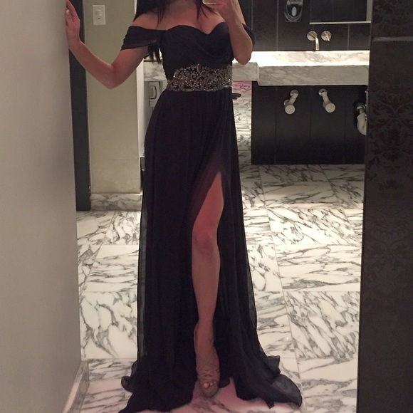 Navy Blue Evening Gown by Marchesa