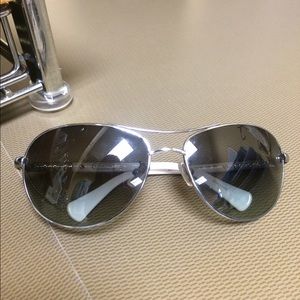 White aviator coach sunglasses