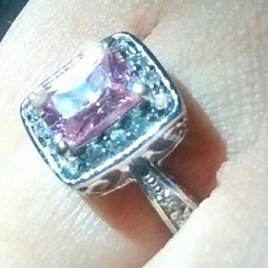 Gift Pink Diamond in Sterling Silver Scroll