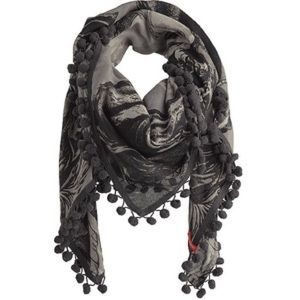 Grey animal graphic scarf