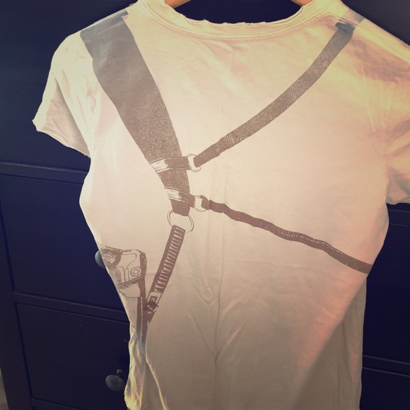 Topless Distressed Gun Holster Tee, S
