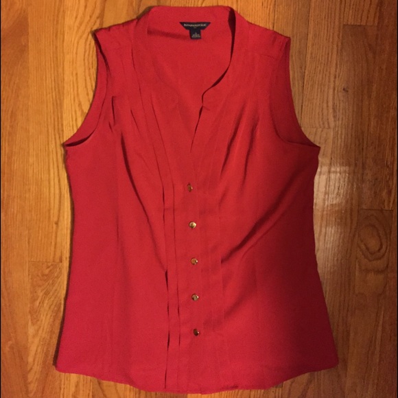 Banana Republic red sleeveless blouse