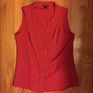 Banana Republic red sleeveless blouse