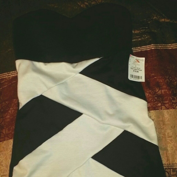 Black and White halter top dress