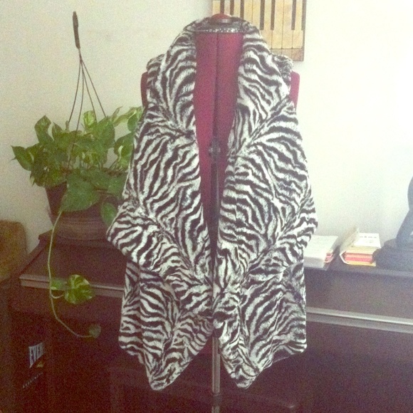 Michael Kors Zebra Faux Fur Vest
