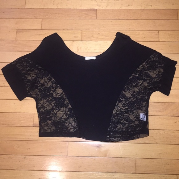 Black Lace Crop Top