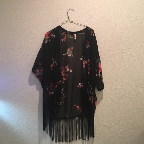Flower print kimono