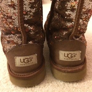 Brown sequined uggs