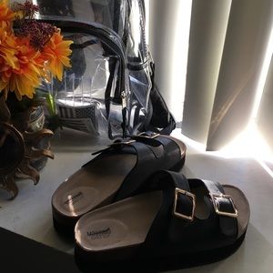 Black platform sandals