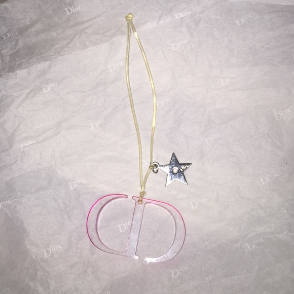 Christian Dior acrylic and silver key chain