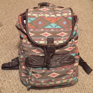 Aztec print book bag