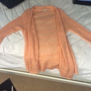 Orange, long, cotton cardigan