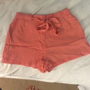 Salmon, flowy shorts!