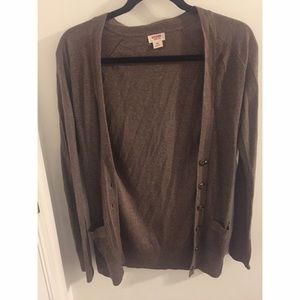 brown cardigan