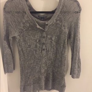 3/4 sleeve gray sweater