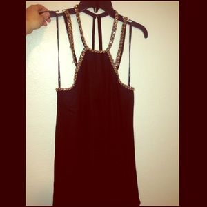 Little black dress with gold trim