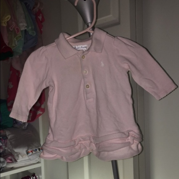 Polo Ralph Lauren pink ruffle long sleeve/infant
