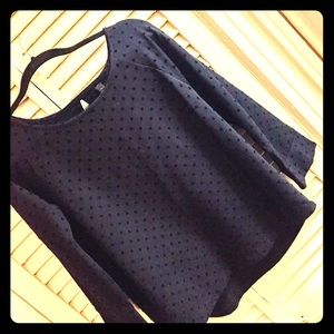 JCrew, BonB Velvet Polka Dot Top