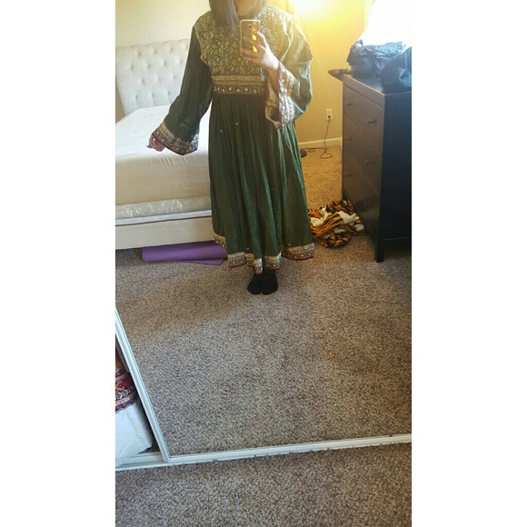 Green Afghani dress
