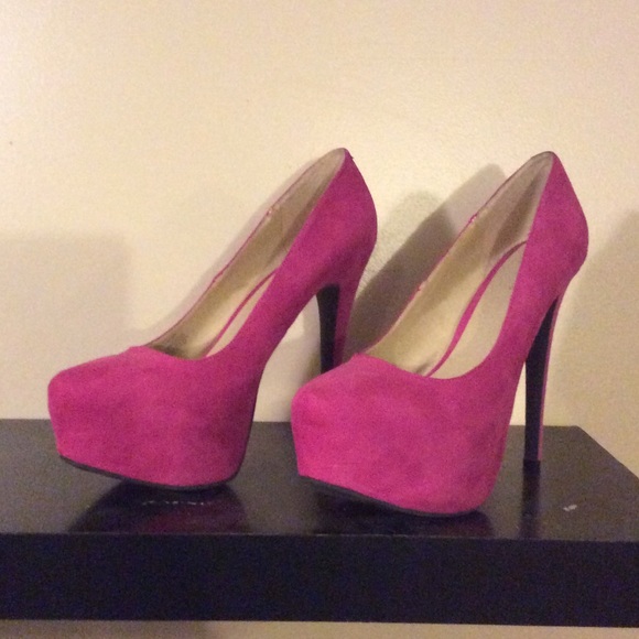 Suede platform heels