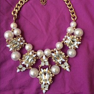 Bling and pearls statement necklace