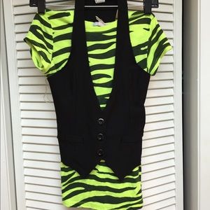 Bright neon zebra shirt