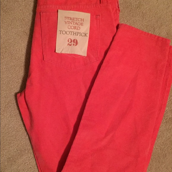 Beautiful Coral J Crew Toothpick Cords