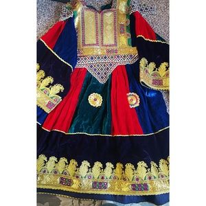 Vintage multi colored velvet Afghani