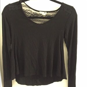 black long sleeve shirt with lace
