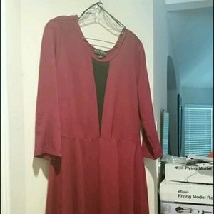 Burgundy Deep V Dress