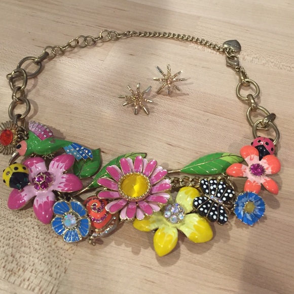 Betsy Johnson necklace and star earrings