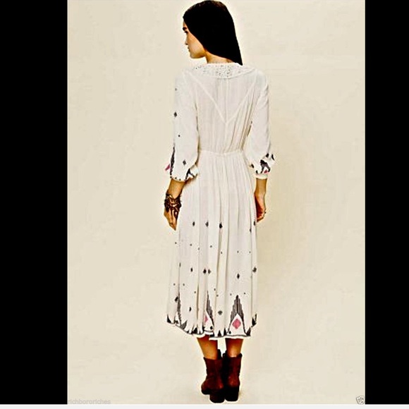 Free People Dress NR Splendor Grass Embroidered xs - Picture 3 of 4