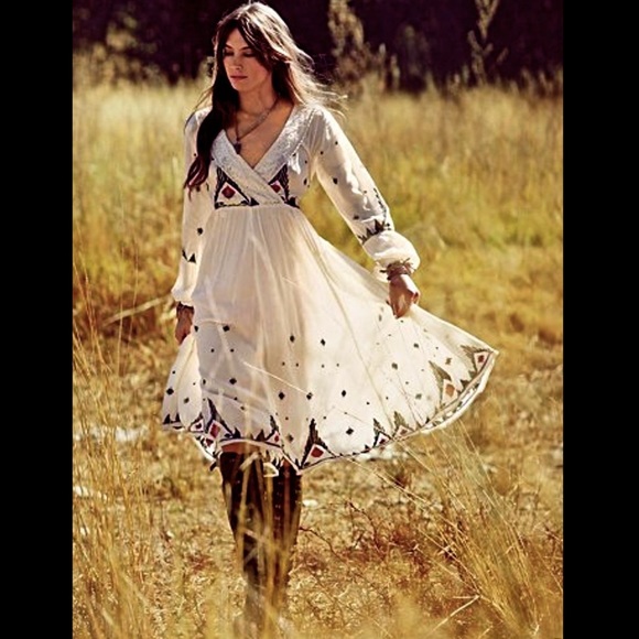 Free People Dress NR Splendor Grass Embroidered xs - Picture 2 of 4