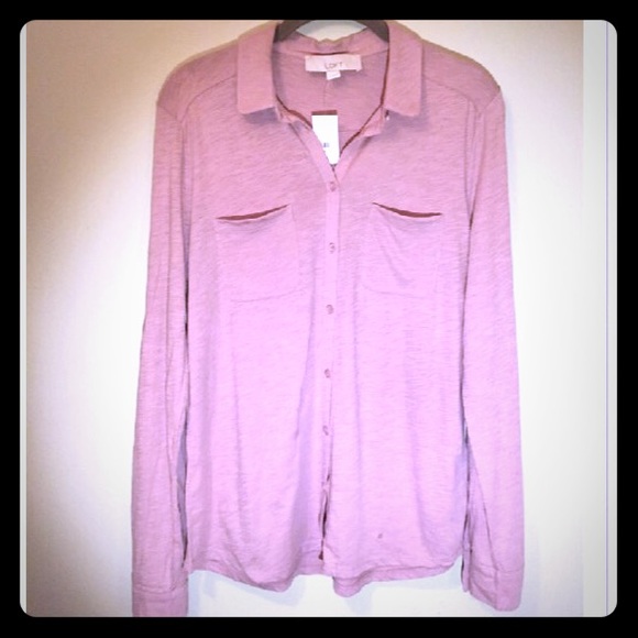 Blush button down blouse