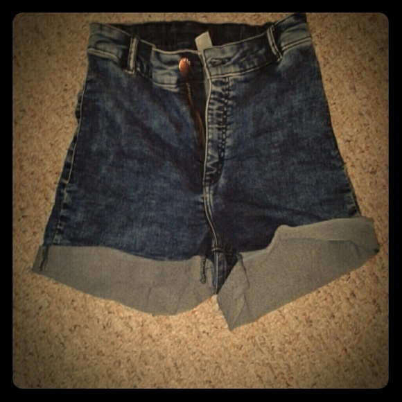 High waisted jean shorts