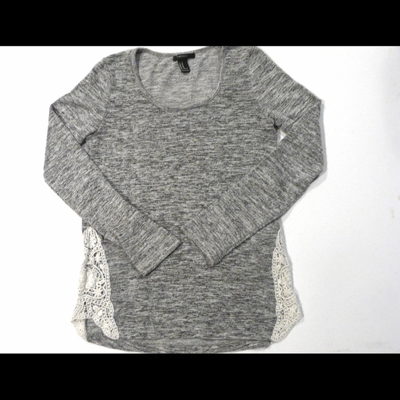 Grey Shirt with Lace