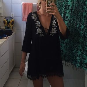 Embroidered Mini Dress