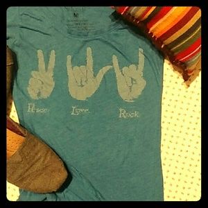 Peace love and rock T