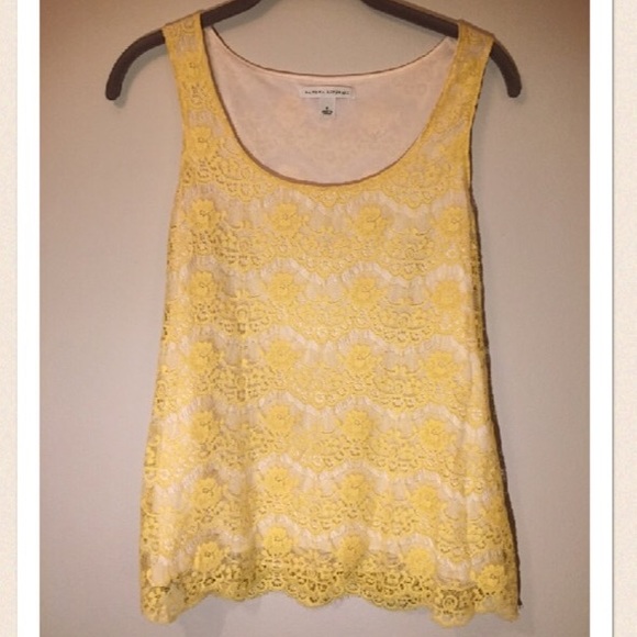 Yellow lace tank