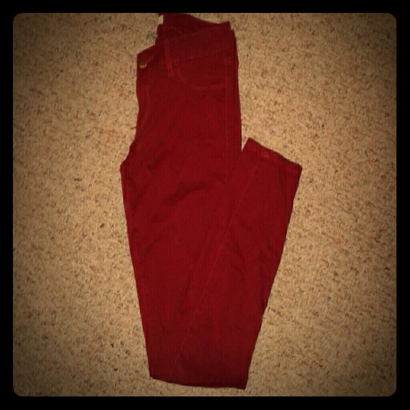 Dark red skinny jeans